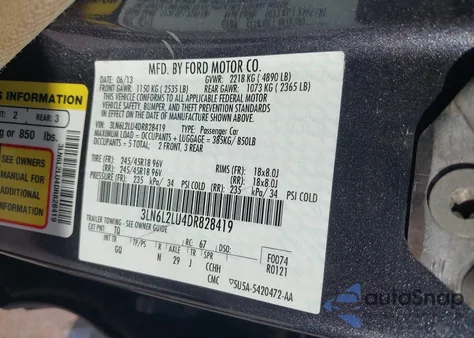 2013 Lincoln Mkz Hybrid z USA, uszkodzony, nr VIN 3LN6L2LU4DR828419